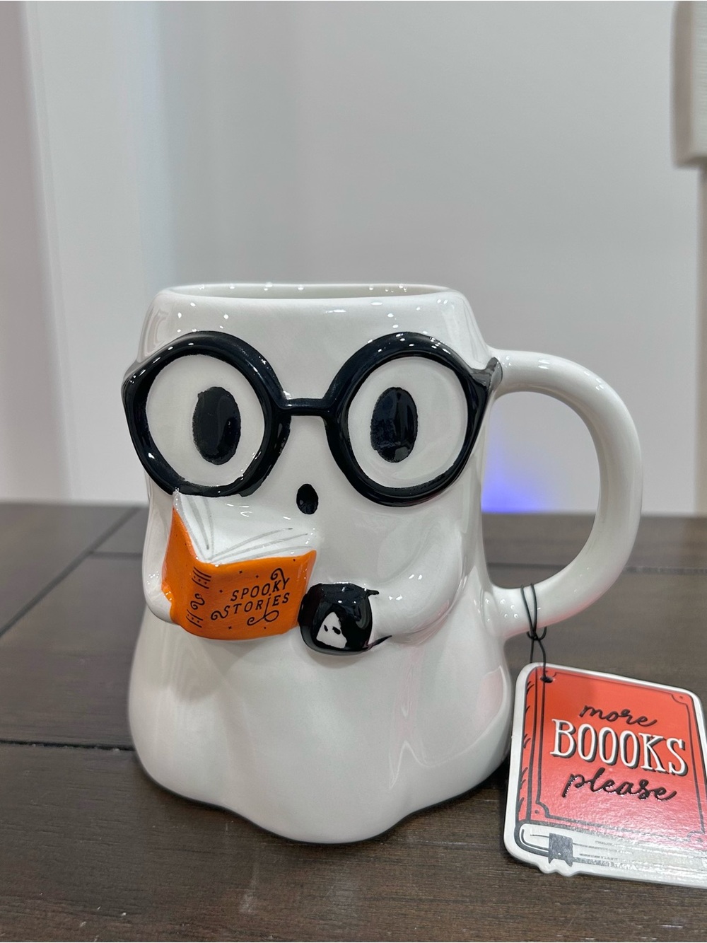 Ghost Reading Book Halloween Fall Mug